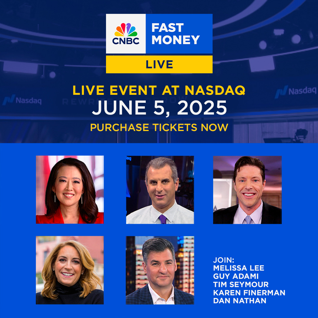We’re back at it! Join us at the next Fast Money Live event at the Nasdaq on Thursday, June 5.

Get your tickets now: cnb.cx/3RU0GaL
