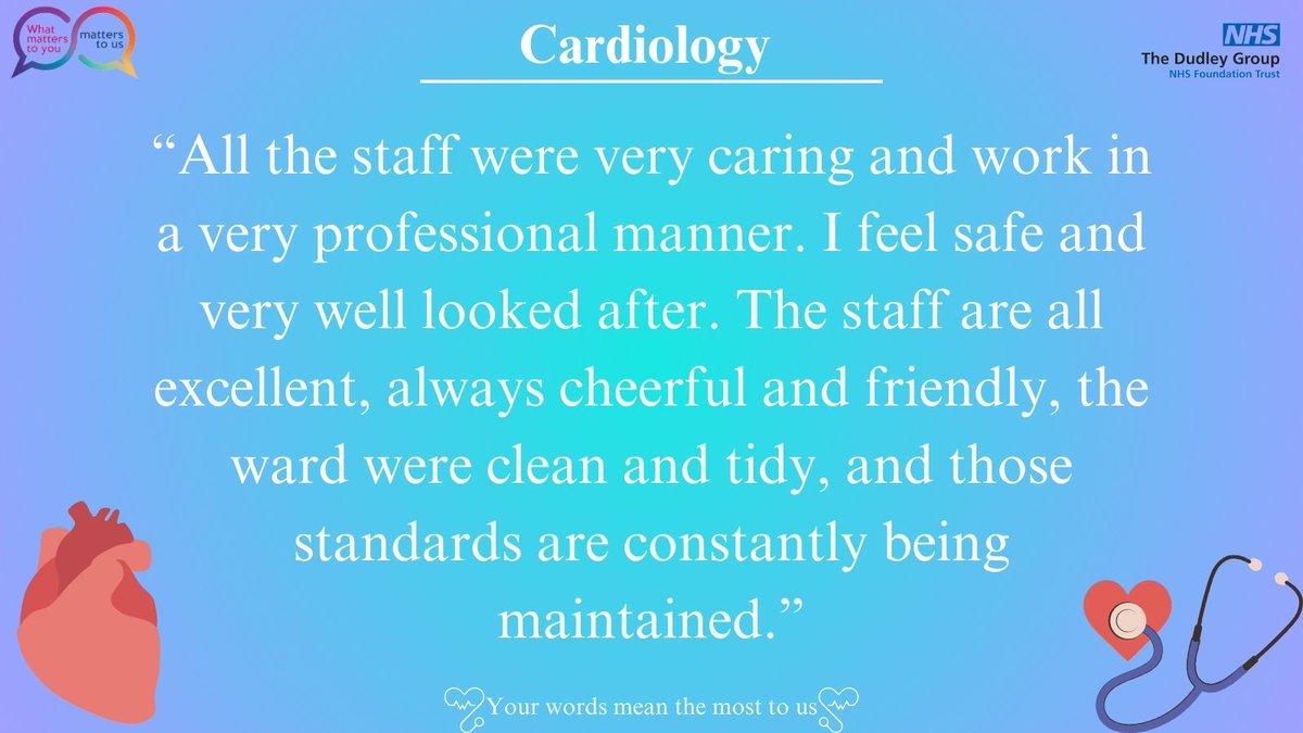 Patient Experience (DGFT) (@dgft_ptex) on Twitter photo Well done, Cardiology! Positive feedback like this reflects the excellence and compassion you bring to your work every day.π«
<a href="/jillfaulkner65/">Jill Faulkner</a> <a href="/DudleyGroupNHS/">The Dudley Group</a> <a href="/Dudley_SWBCEO/">Diane Wake π</a> Well done, Cardiology! Positive feedback like this reflects the excellence and compassion you bring to your work every day.π«
<a href="/jillfaulkner65/">Jill Faulkner</a> <a href="/DudleyGroupNHS/">The Dudley Group</a> <a href="/Dudley_SWBCEO/">Diane Wake π</a>