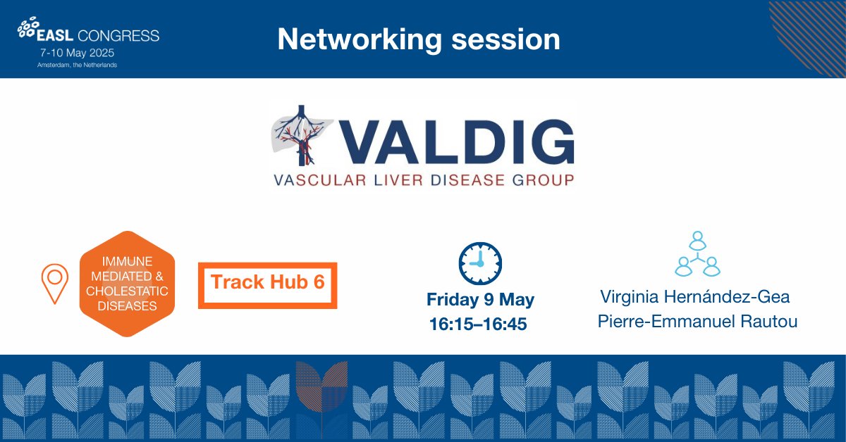 EASLnews (@easlnews) on Twitter photo The networking session with <a href="/ValdigGroup/">Valdig Group</a> will start soon! Head over Track Hub 6 (Immune-mediated & Cholestatic Diseases) at 16:15!
Meet <a href="/VirginiaHdezGea/">Virginia</a> & <a href="/RautouE/">Rautou Pierre-Emmanuel</a>!
#EASLCongress The networking session with <a href="/ValdigGroup/">Valdig Group</a> will start soon! Head over Track Hub 6 (Immune-mediated & Cholestatic Diseases) at 16:15!
Meet <a href="/VirginiaHdezGea/">Virginia</a> & <a href="/RautouE/">Rautou Pierre-Emmanuel</a>!
#EASLCongress
