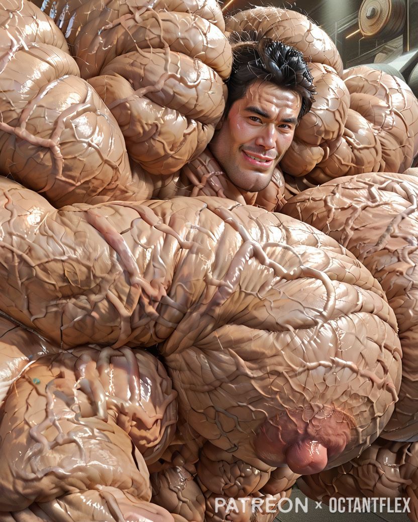 He can’t see the floor over his pecs, he can’t see to the sides because of his gigantic traps, but he sees you.