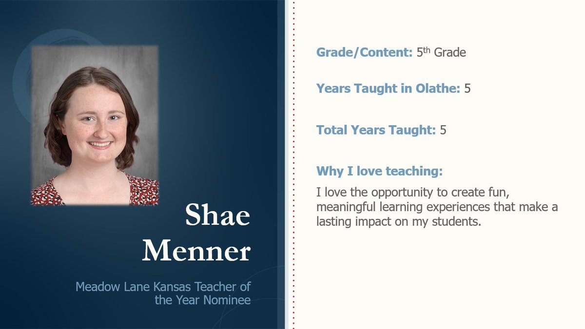 🍎 Alyssa Kimmel, Oregon Trail Middle School
🍎 Shae Menner, Meadow Lane Elementary School