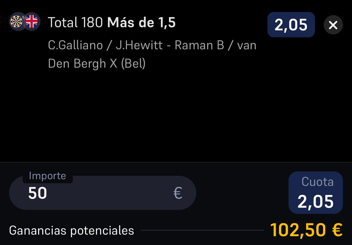 ApuestasCobrich's tweet photo. 0️⃣1️⃣ PRIMER PASO PARA ARRUINAR A LAS CASAS DE APUESTAS 💎

🎯🌎 Dardos - Modus Super Series:

💶 Mas de 1.5 180s en el partido

Entramos 50 --> 102,50€ 💰 https://t.co/aCieSvl4im