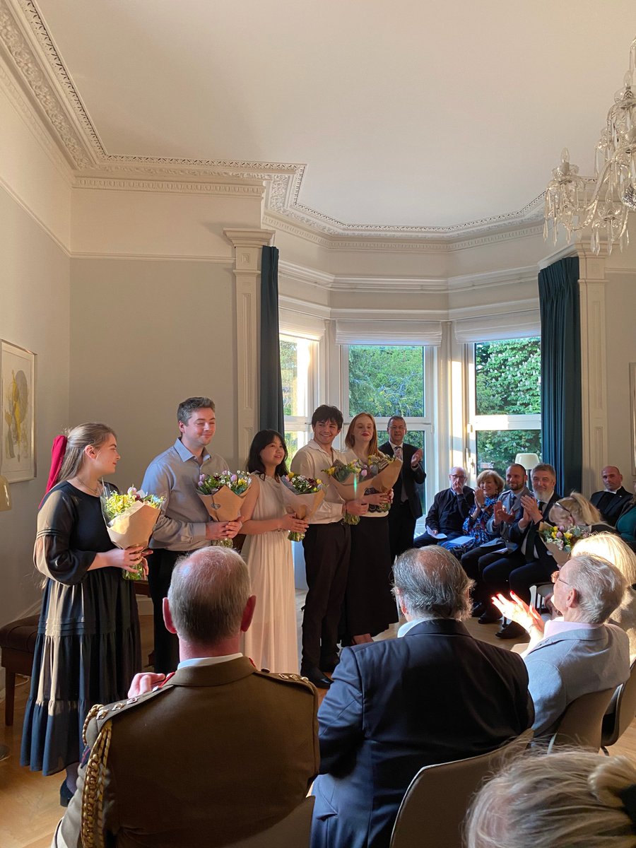 German Embassy Dublin (@germanyinirl) on Twitter photo On Wednesday, the German Embassy hosted an Evening of Musik & Reflection in honour of the 80th anniversary of WW II.
Musicians from <a href="/RIAMDublin/">RIAMDublin</a> performed and the Ambassador reflected on the power of reconciliation and the emerging hope when nations choose peace and cooperation. On Wednesday, the German Embassy hosted an Evening of Musik & Reflection in honour of the 80th anniversary of WW II.
Musicians from <a href="/RIAMDublin/">RIAMDublin</a> performed and the Ambassador reflected on the power of reconciliation and the emerging hope when nations choose peace and cooperation.