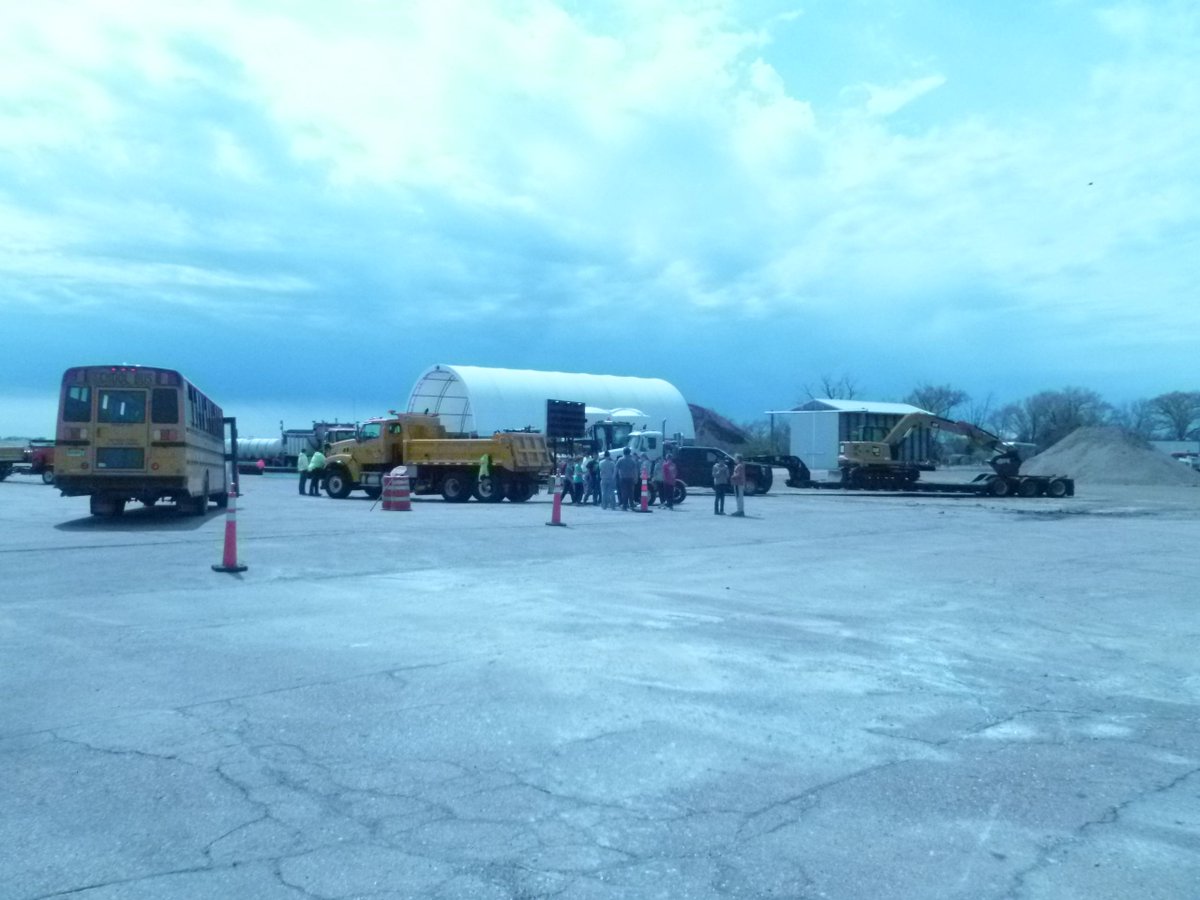 SouthDakotaDOT's tweet image. On Wednesday, April 23, 2025, the SDDOT Woonsocket Maintenance crew members (Mike Kogel, Cody Farmer, Jason Hoffman, and Jason Potrament) held a mini “Work Zone Fair” for the Woonsocket School. 

Pictured are the freshman, sophomore, and junior classes going through the Fair.