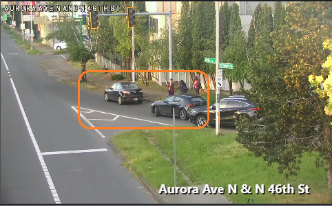 衝突ブロッキングN 46th St on Ramp on Ramp to SB Aurora