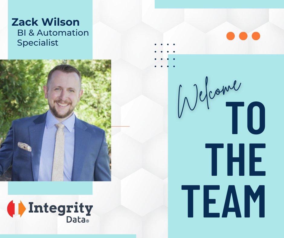 Integrity Data welcomes Zack Wilson to the team! We're thrilled to have Zack on board!  He is already making a big impact with his valuable data insights.  We're excited for his future contributions to our team and our customers!