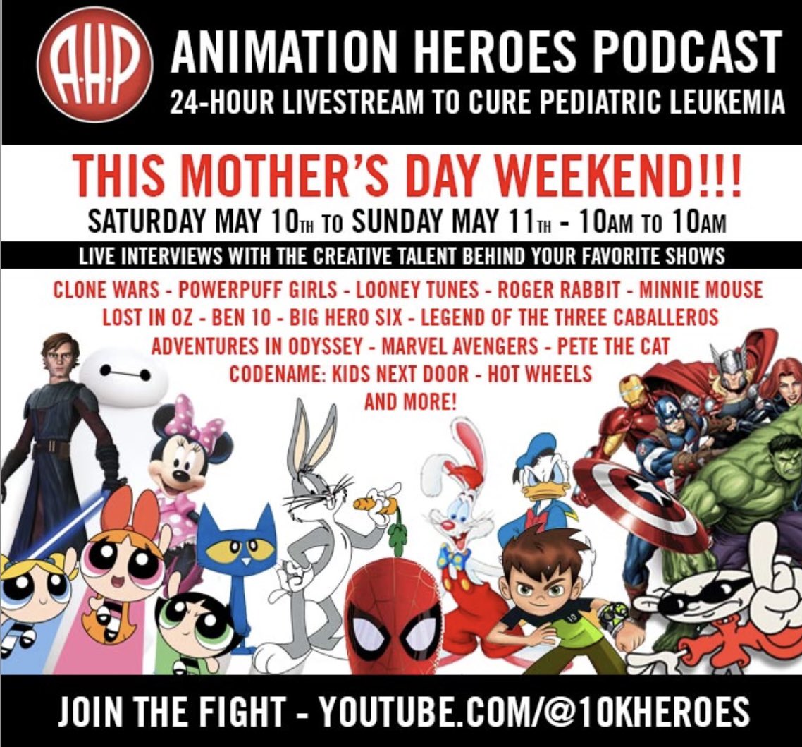 Hi gang! This weekend, I will be participating in a very cool 24 hour livestream, along with fellow animation voice actors, raising money for children with Childhood Leukemia to receive a gentler pill based immunotherapy solution, rather than having them suffer through