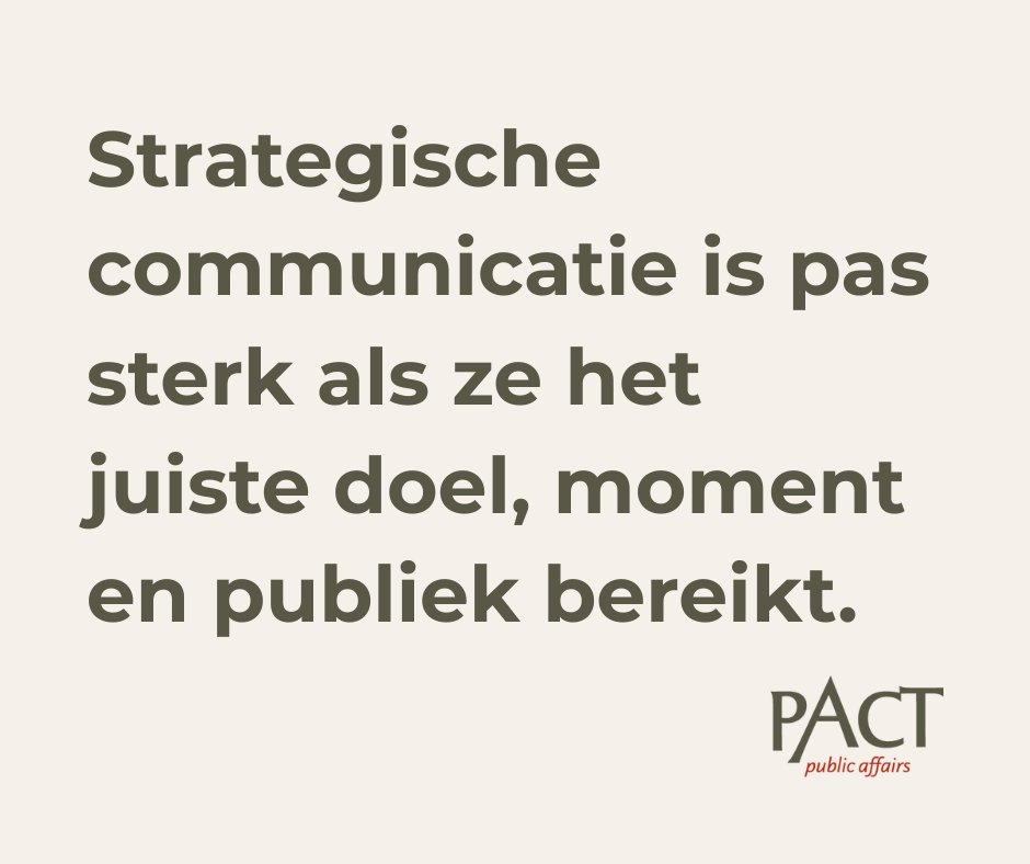 Strategische communicatie is doelgericht, doordacht en afgestemd op wat je wilt bereiken én wie je wilt bereiken.

PACT helpt organisaties hun boodschap te laten landen waar het telt.

📎 Meer weten? www.pactpublicaffairs

#PACTPublicAffairs #communicatie #doel