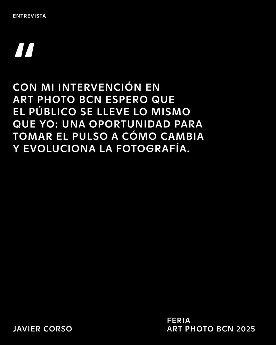 Nueva entrevista ✍🏼 Javier Corso es uno de los fotógrafos invitados de nuestra próxima edición, donde participará con un proyecto especial para el stand de Xiaomi.
📌 Disfruta de la entrevista completa el Blog de nuestra nueva página web - artphotobcn.com/javier-corso-x…