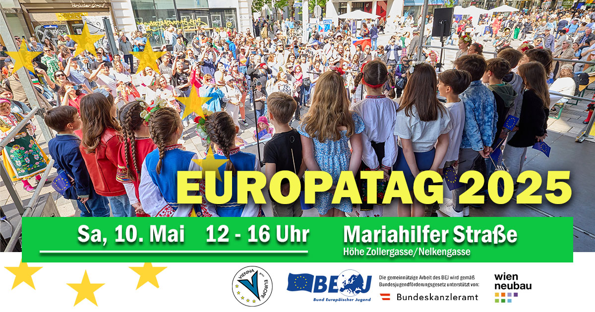SAVE THE DATE
Feiere mit uns EUROPA am EUROPATAG! 💙 

🗓️ Samstag, 10. Mai | 12–16 Uhr
📍 Mariahilfer Straße (Höhe Zollergasse/Nelkengasse), Wien

#EUNICAustria #Europatag2025 #EuropaErleben #MariahilferStraße #ViennaGoesEurope #Heruvimii #EUNICAustria #rkiwien #icrviena