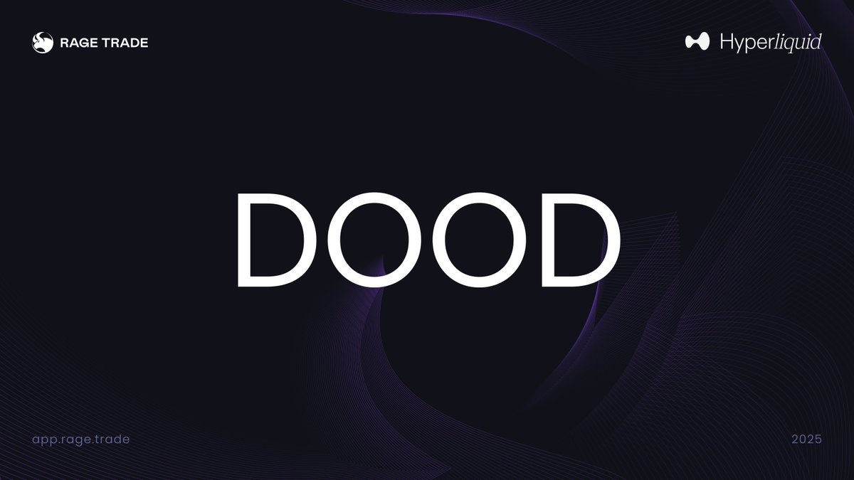 Rage Trade (@rage_trade) on Twitter photo New Asset Listing!
You can now long or short $DOOD on <a href="/HyperliquidX/">Hyperliquid</a> through Rage.
Trade $DOOD here: app.rage.trade/trade/DOOD-USD New Asset Listing!
You can now long or short $DOOD on <a href="/HyperliquidX/">Hyperliquid</a> through Rage.
Trade $DOOD here: app.rage.trade/trade/DOOD-USD