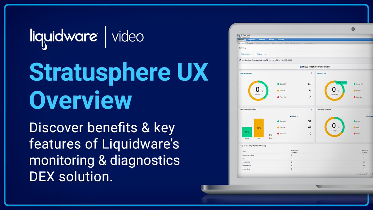 Liquidware's tweet image. Smarter resource usage starts with Liquidware.
Learn how Stratusphere UX helps IT right-size environments, improve efficiency, and maximize ROI—without the guesswork. See for yourself: bit.ly/436JmVc
#ITEfficiency #StratusphereUX #WorkspaceOptimization #Liquidware