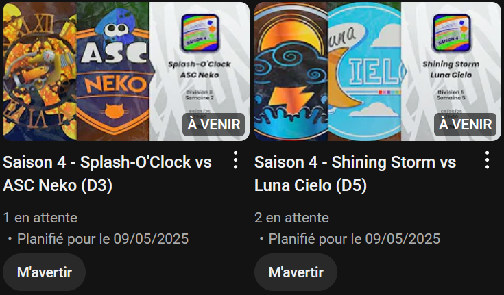 eSportBrosTV's tweet image. 🔴 2 matchs de #LigueEBTV à suivre ce soir !

🕘 21h :  Splash-O'Clock vs ASC Neko (D3)
🕤 21h33 : Shining Storm vs Luna Cielo (Match à enjeu pour le titre en D5 !)*

📺 Par ici ⬇️
youtube.com/watch?v=p2MtsS…