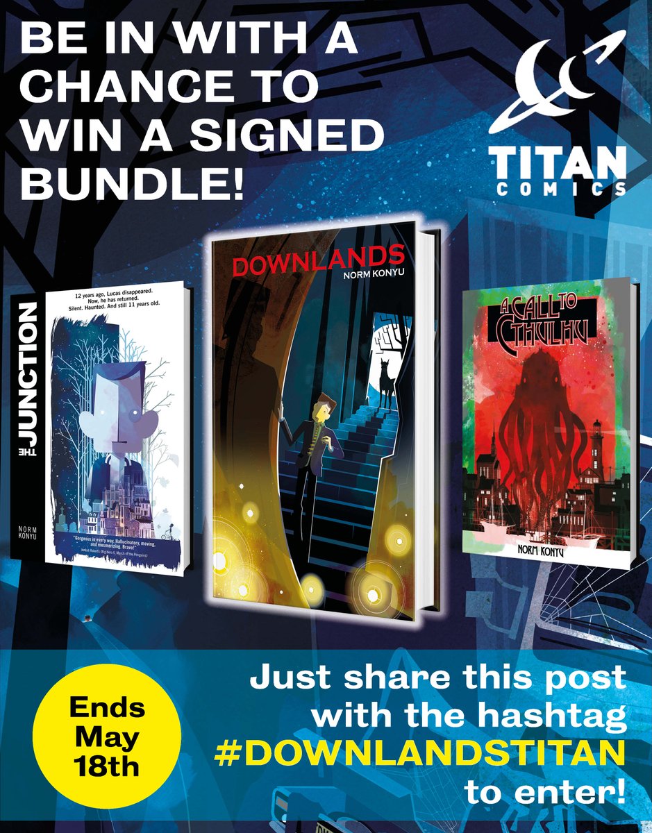Titan Comics (@comicstitan) on Twitter photo ✨ GIVEAWAY ALERT! ✨
We're thrilled to celebrate the launch of a new graphic novel DOWNLANDS by the one and only <a href="/normkonyu/">Norm Konyu - animation and graphic novels</a>. To kick off this exciting release, we are giving away a chance to win an exclusive bundle of his novels, SIGNED by Norm himself!
Keep reading... ✨ GIVEAWAY ALERT! ✨
We're thrilled to celebrate the launch of a new graphic novel DOWNLANDS by the one and only <a href="/normkonyu/">Norm Konyu - animation and graphic novels</a>. To kick off this exciting release, we are giving away a chance to win an exclusive bundle of his novels, SIGNED by Norm himself!
Keep reading...