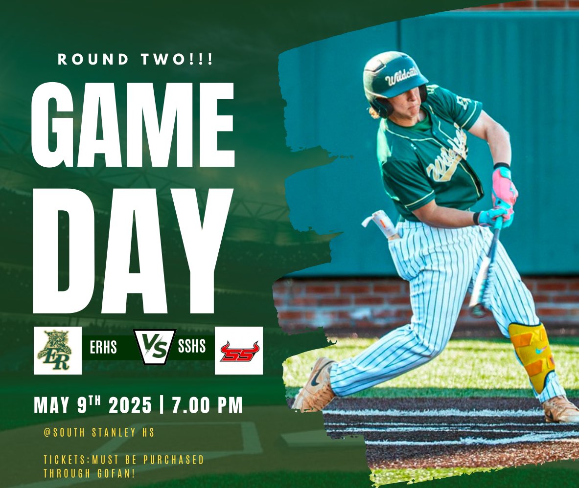 ‼️ ROUND 2️⃣ ‼️

Wildcats are back in action today as we hit the road for Round Two of the NCHSAA Playoffs as we travel to #2 South Stanly! 

🆚 South Stanly
📍 40488 S Stanly School Rd, Norwood
📆 May 9th, 2025
⏰ First pitch scheduled for 7:00pm 
⛅️ 75 Degrees
