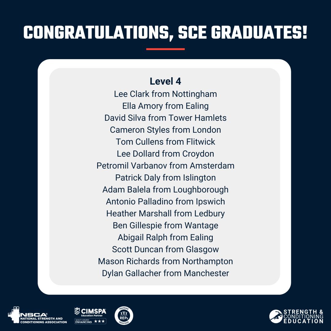 🎓💪🏽 Huge congratulations to April’s Level 4 Graduates from Strength &amp; Conditioning Education!
Hard work, dedication, and passion for coaching excellence have paid off — welcome to the elite level!