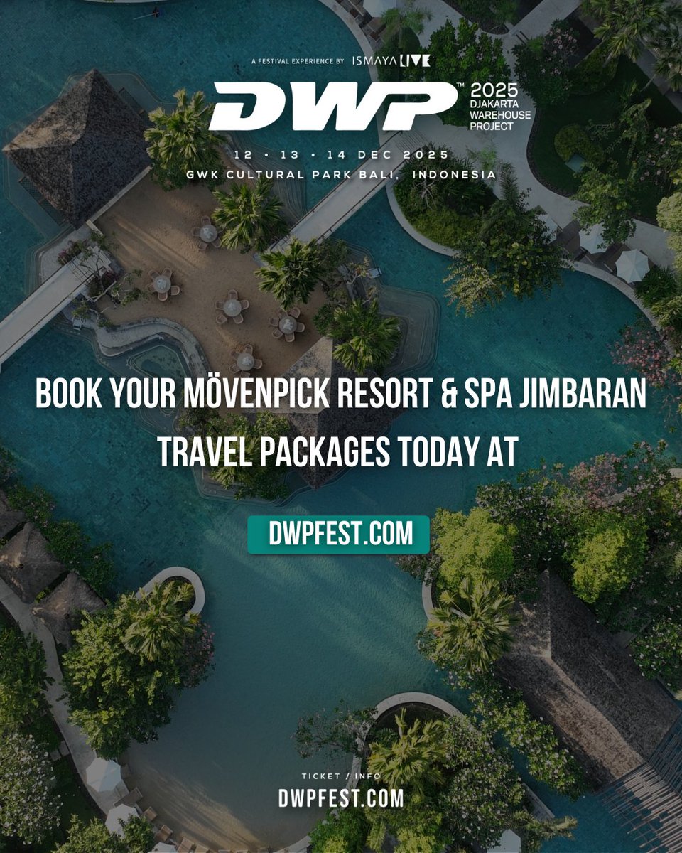 Unwind in tropical comfort before heading to the festival grounds. 💫

Mövenpick Resort &amp; Spa Jimbaran offers a refined stay experience for your #DWP25 weekend! Get 3-night stay, breakfast for two, and 3-day passes in one package.

Book yours today via dwpfest.com