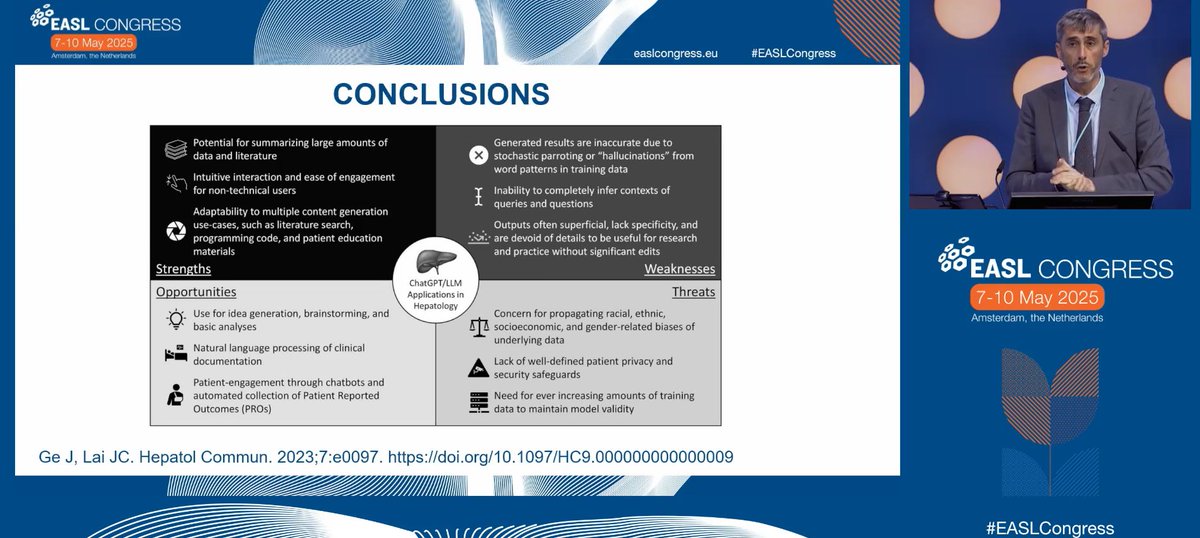 EASL Education (@easledu) on Twitter photo <a href="/EASLnews/">EASLnews</a> <a href="/AshleySpannMD/">Ashley Spann</a> <a href="/tom_marjot/">Tom Marjot</a> <a href="/tom_luedde/">Tom Luedde</a> ChatGPT-4 shows strong potential in liver pathology:
✅ Accurately stages #MASH fibrosis, outperforming pathologists when given context
✅ 81% diagnostic accuracy
⚠️ Still limited by lack of FOV-awareness, hallucinations & outdated training
#AI tools already assist us in our <a href="/EASLnews/">EASLnews</a> <a href="/AshleySpannMD/">Ashley Spann</a> <a href="/tom_marjot/">Tom Marjot</a> <a href="/tom_luedde/">Tom Luedde</a> ChatGPT-4 shows strong potential in liver pathology:
✅ Accurately stages #MASH fibrosis, outperforming pathologists when given context
✅ 81% diagnostic accuracy
⚠️ Still limited by lack of FOV-awareness, hallucinations & outdated training
#AI tools already assist us in our