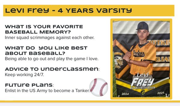 BaseballBotkins's tweet image. It’s senior day for Botkins baseball! Check out our senior spotlights.

Go Trojans!