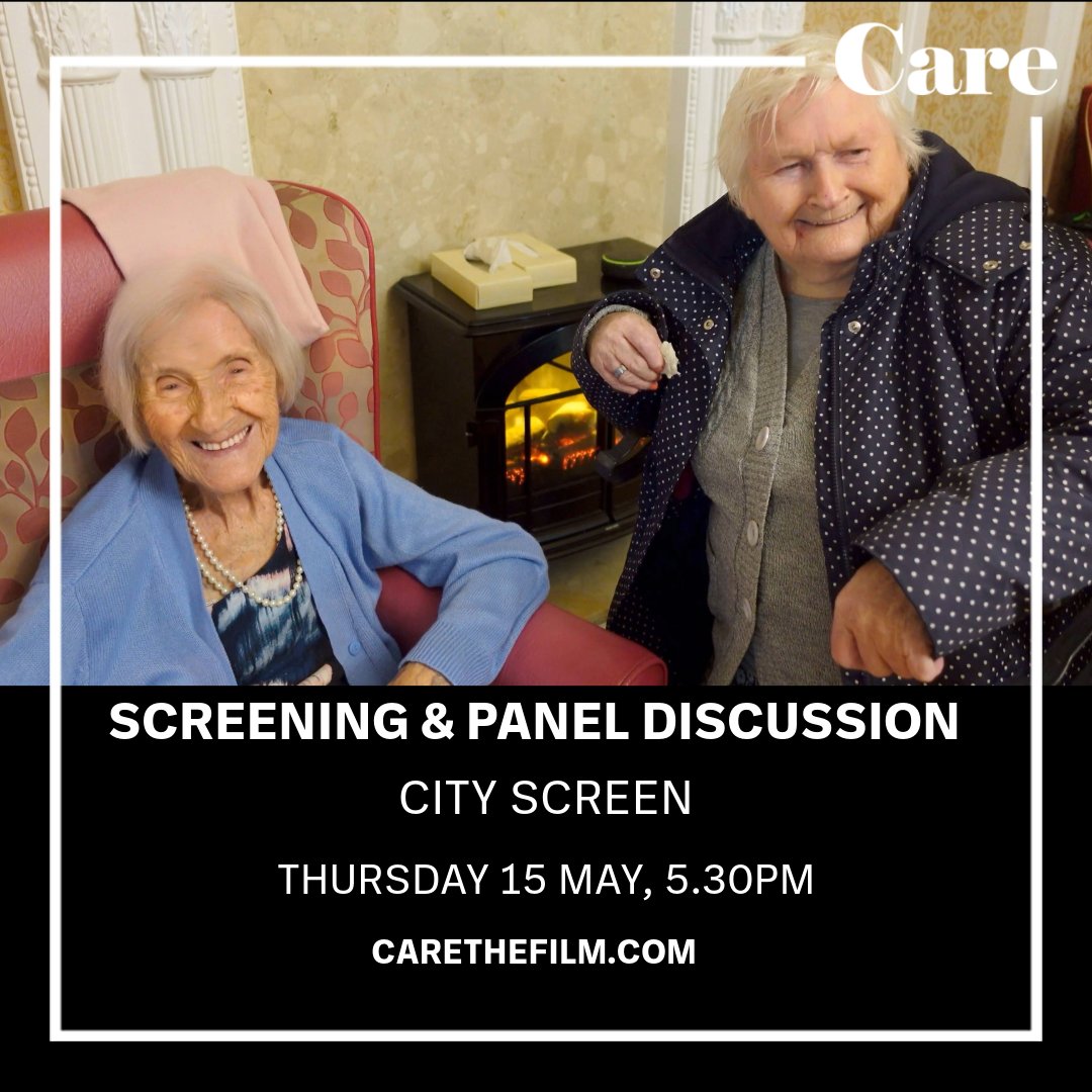 Care - Documentary Film. UK tour spring 2025 (@carethefilm) on Twitter photo Join us in York next Thurs 15 May, 5.30pm at <a href="/CityScreenYork/">City Screen York</a> for a FREE screening of CARE.
After the film, prod. Lucy Jolly will host a special panel to discuss the urgent need to support and value care workers - and those they care for.
🎟️ Book now: eventbrite.co.uk/e/1318985774959 Join us in York next Thurs 15 May, 5.30pm at <a href="/CityScreenYork/">City Screen York</a> for a FREE screening of CARE.
After the film, prod. Lucy Jolly will host a special panel to discuss the urgent need to support and value care workers - and those they care for.
🎟️ Book now: eventbrite.co.uk/e/1318985774959