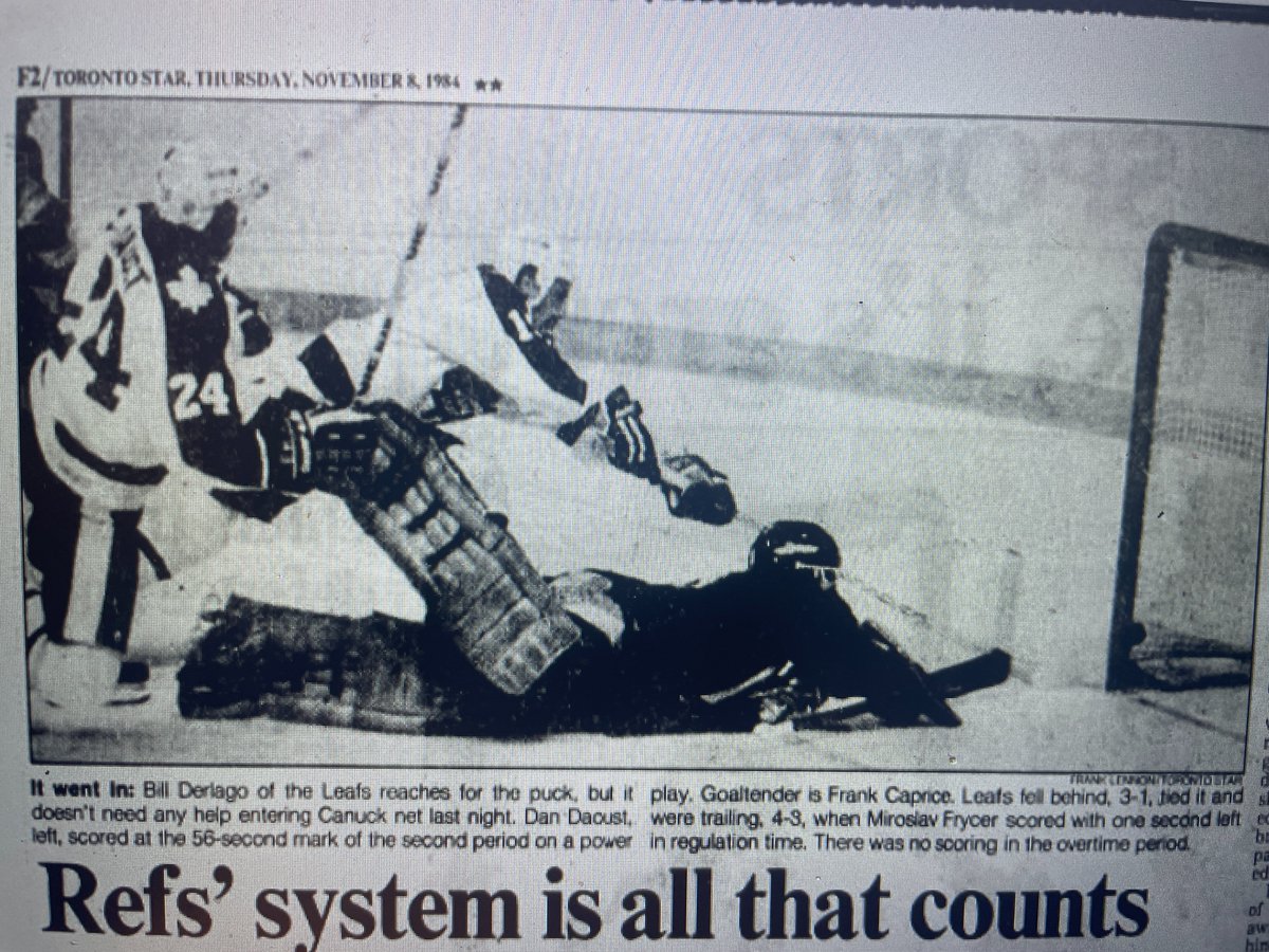 Frank Caprice a Born and Raised Hamilton guy  still lived locally in the area.  Passed away , played 102 NHL gps.  Only 1 gp ever in Toronto (nov 7 1984) Nice article of a young Frank excited to be back locally   <a href="/HamiltonKiltyBs/">Hamilton Kilty B’s</a> kilty bees alumni as well