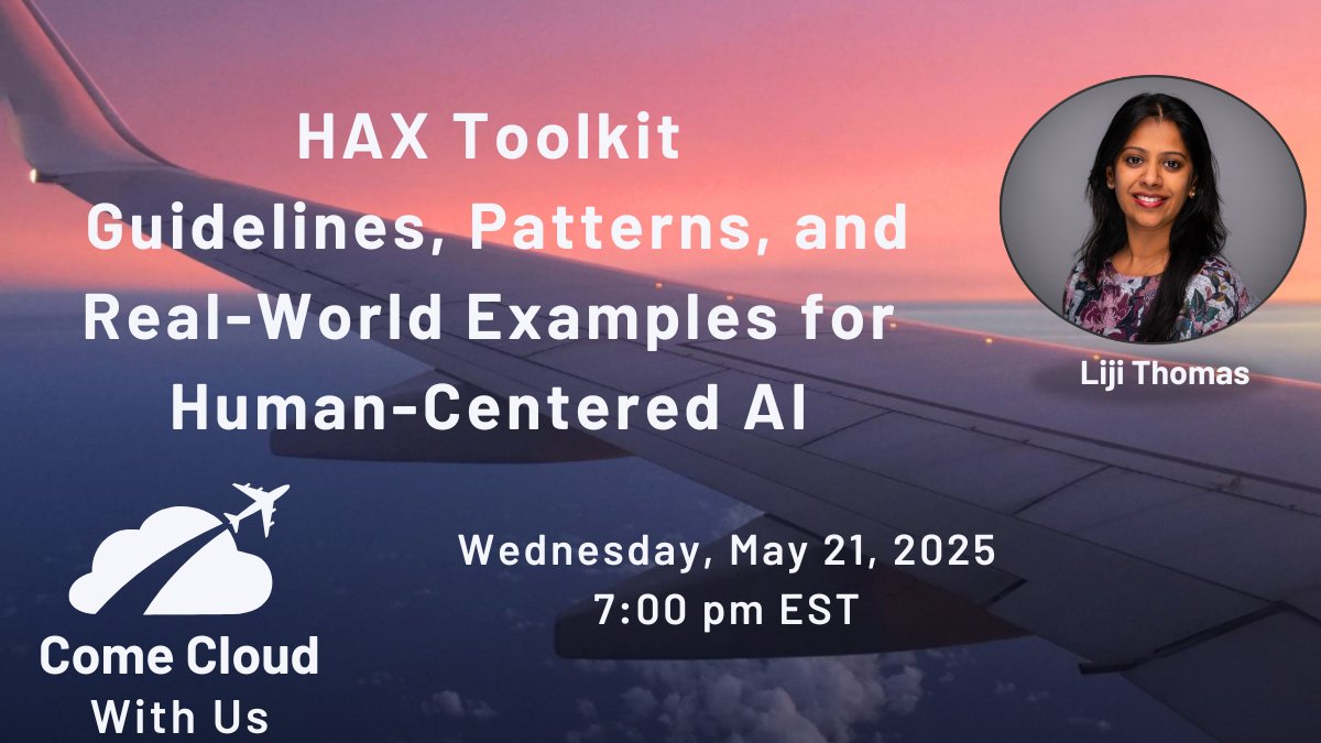 Come Cloud With Us (@comecloudwithus.bsky.social) (@comecloudwithus) on Twitter photo Come cloud with us! 🤩
We are honored to have <a href="/lijithomas2020/">Liji Thomas</a> as our guest speaker on Wednesday, May 21, 2025.
meetup.com/comecloudwithu… Come cloud with us! 🤩
We are honored to have <a href="/lijithomas2020/">Liji Thomas</a> as our guest speaker on Wednesday, May 21, 2025.
meetup.com/comecloudwithu…