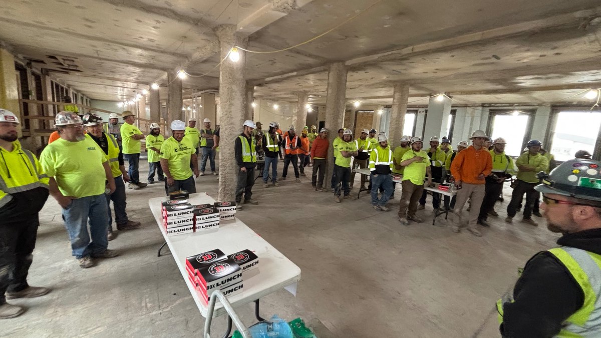 #ConstructionSafetyWeek celebration at the historic adaptive reuse of the 700 Prospect Building in Downtown #Cleveland.

Our management team recognized trade partners for their commitment to jobsite safety with a well-deserved lunch and a tool raffle made possible thanks to our