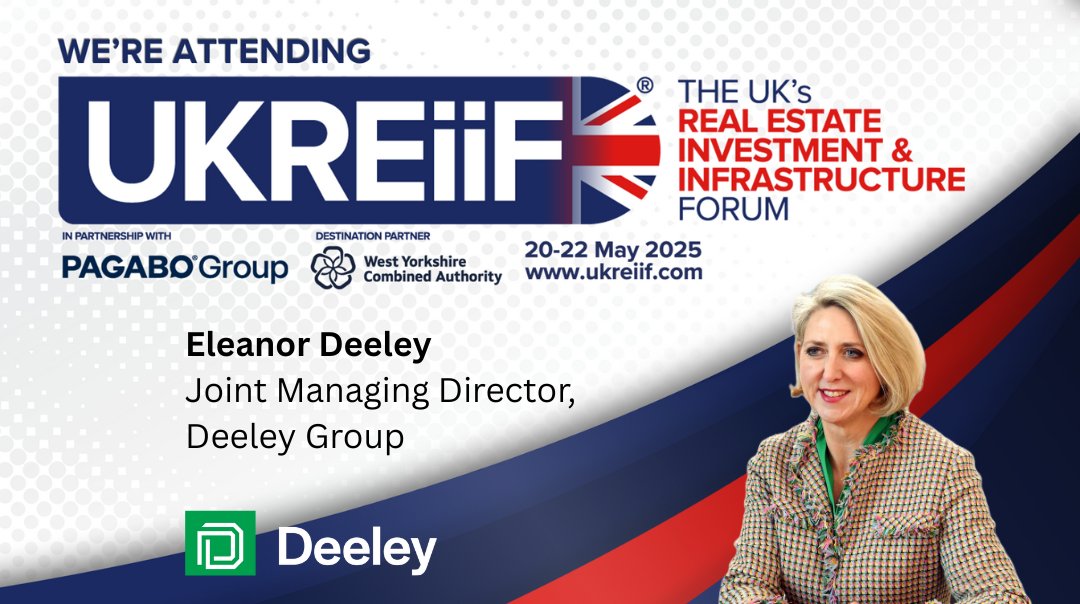 We're excited to be attending <a href="/UKREiiF/">UKREiiF</a> 2025 in Leeds later this month! 

Eleanor Deeley, joint managing director at Deeley Group, will be joining thousands of professionals from across the UK at the event from 20-22 May.