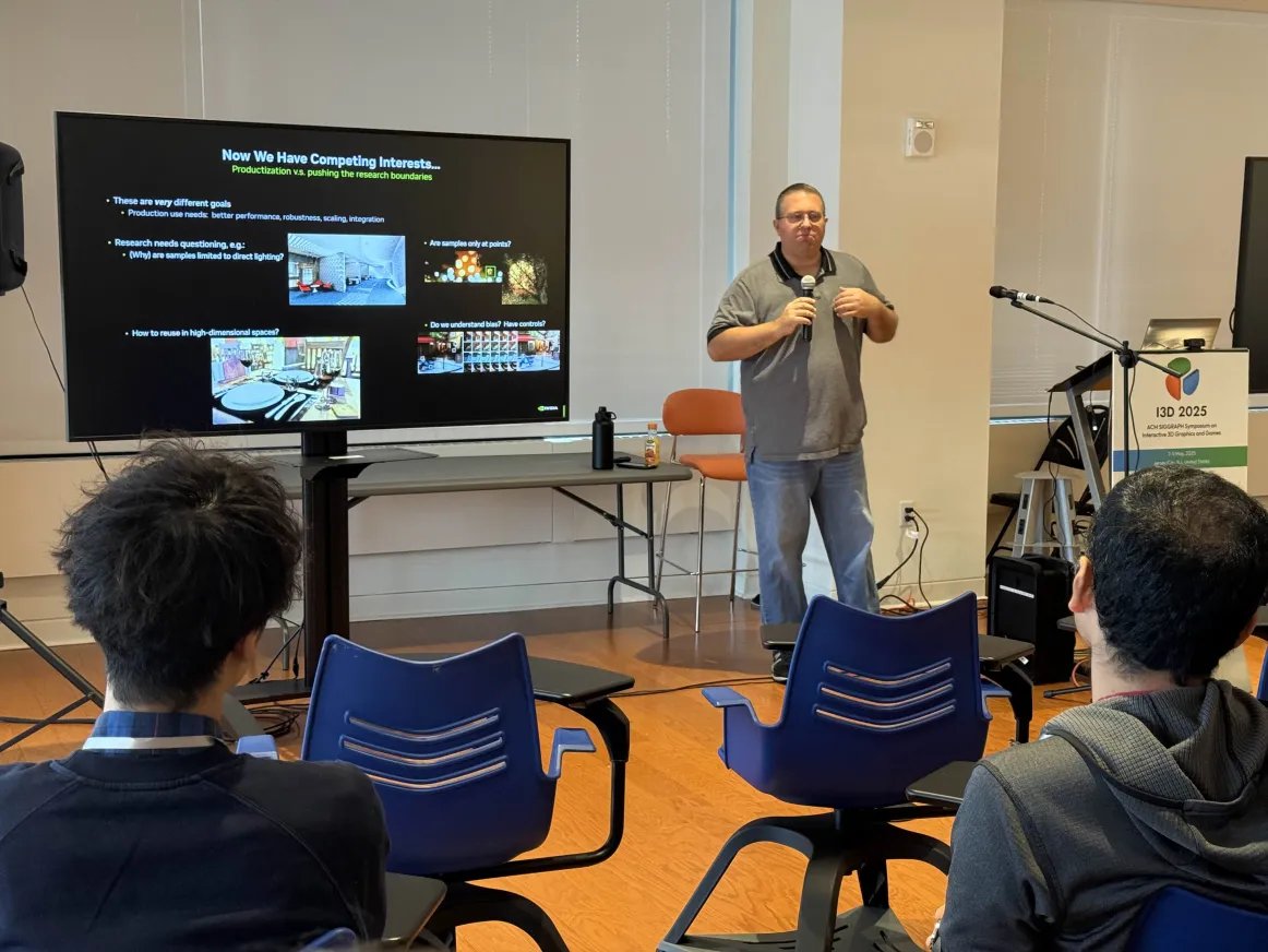 I3DCONF's tweet image. Chris Wyman is illuminating us a bit on the history and inner workings of ReSTIR
#I3D2025