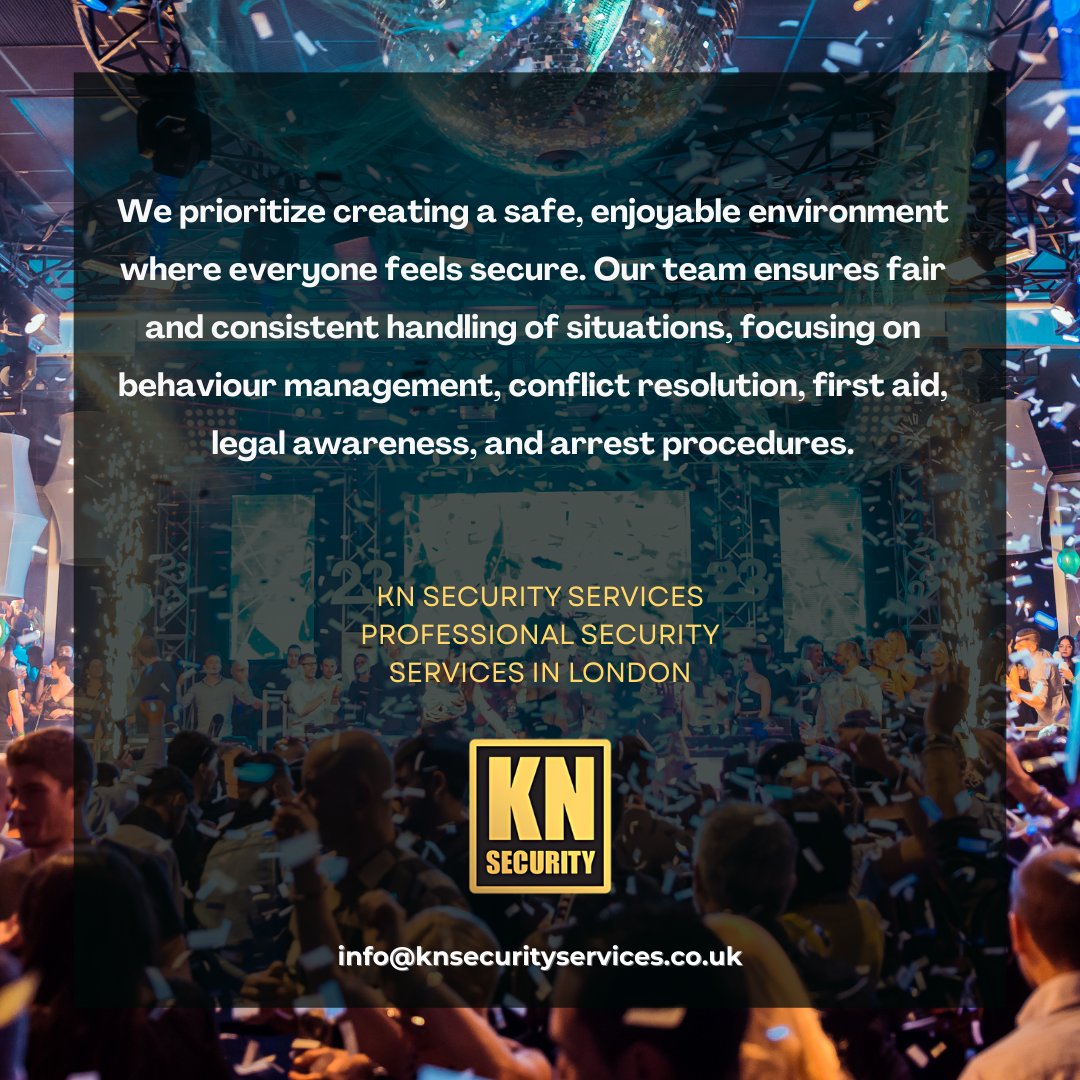 knsecurityldn's tweet photo. Our first priority is to make sure all situations are handled in a fair and safe manner emphasis on equality of judgment, managing behaviour and conflict, providing emergency first aid, civil and criminal law awareness and arrest procedures. 

#KNSecurity #NightTimeEconomy https://t.co/GKy2FjrSKn