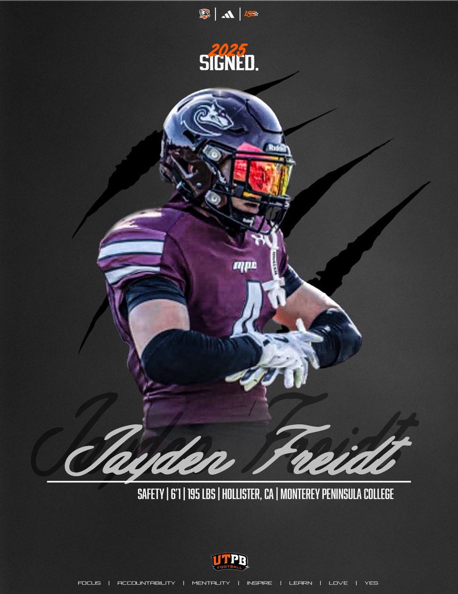 Jayden Freidt (@jayden_freidt) on Twitter photo It’s official!! My recruitment has closed. I will be attending the University of Texas Permian-Basin next fall!! Blessed to have this opportunity, let’s work!
<a href="/UTPBFootball/">UTPB Football</a> <a href="/MPCLoboFootball/">MPC Lobo Football</a> <a href="/CoachGallegos83/">Adrian Gallegos</a> <a href="/CoachK__Mac/">Kris McCullough</a> <a href="/CoachGollman/">Marquez Gollman</a> <a href="/ronniepalmer33/">Coach Ronnie Palmer</a> It’s official!! My recruitment has closed. I will be attending the University of Texas Permian-Basin next fall!! Blessed to have this opportunity, let’s work!
<a href="/UTPBFootball/">UTPB Football</a> <a href="/MPCLoboFootball/">MPC Lobo Football</a> <a href="/CoachGallegos83/">Adrian Gallegos</a> <a href="/CoachK__Mac/">Kris McCullough</a> <a href="/CoachGollman/">Marquez Gollman</a> <a href="/ronniepalmer33/">Coach Ronnie Palmer</a>