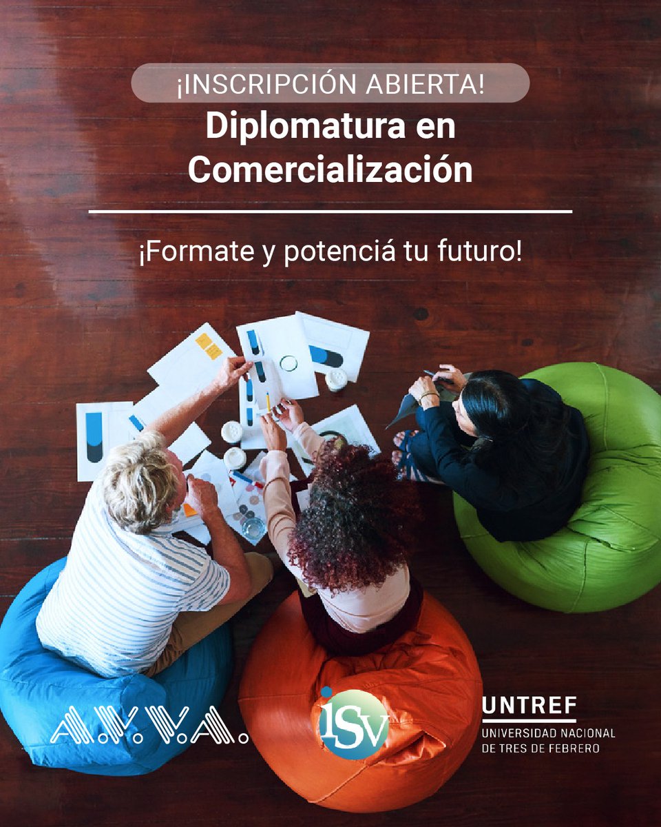 📌Ya está abierta la inscripción para la Diplomatura en Comercialización que desarrollan en conjunto UNTREF, AVVA y el ISV. Es una propuesta académica dirigida especialmente a viajantes vendedores y a su grupo familiar, con certificación universitaria nacional. ➡️