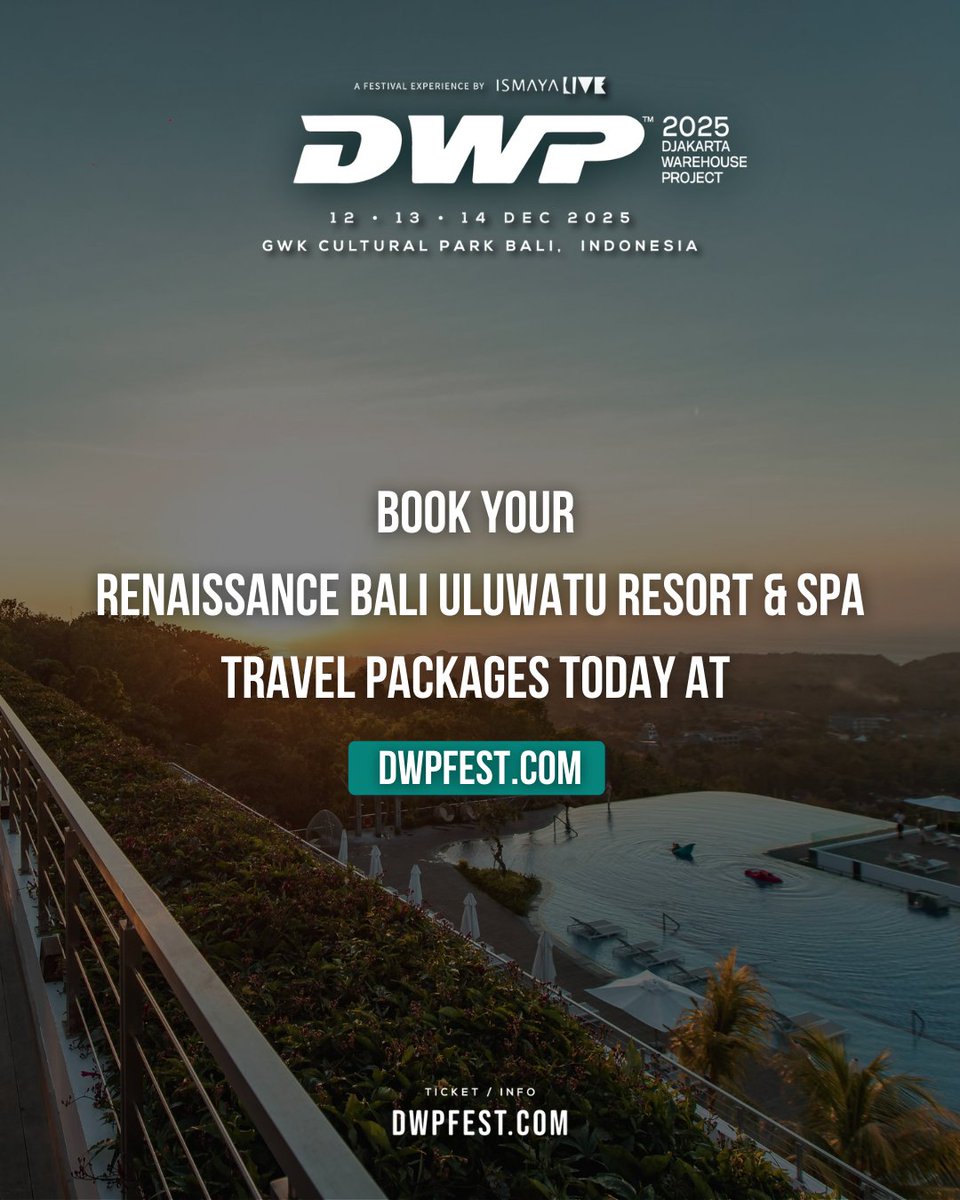 This is where the elevated design meets the island spirit. ✨ Renaissance Bali Uluwatu offers a premium stay experience to pair with your #DWP25 adventure!

Enjoy 3 nights of comfort, breakfast for two and 3-day pass access, book yours today via dwpfest.com. 💫
