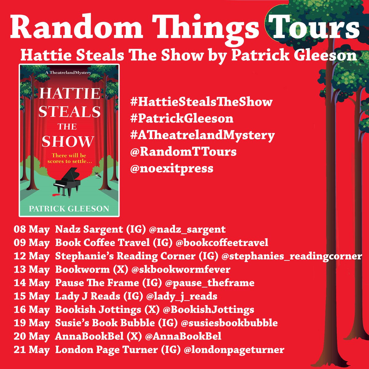 Laughter and Thunderstorms (skbookwormfever) (@skbookwormfever) on Twitter photo My review for #HattieStealsTheShow by #PatrickGleeson
Many thanks to <a href="/RandomTTours/">Random Things Tours 🇺🇦</a> and <a href="/noexitpress/">No Exit Press</a> for the blog tour
Full review is live on my blog page:
laugherandthunderstorms.blogspot.com/?m=1
#bookblogger #bookreview My review for #HattieStealsTheShow by #PatrickGleeson
Many thanks to <a href="/RandomTTours/">Random Things Tours 🇺🇦</a> and <a href="/noexitpress/">No Exit Press</a> for the blog tour
Full review is live on my blog page:
laugherandthunderstorms.blogspot.com/?m=1
#bookblogger #bookreview