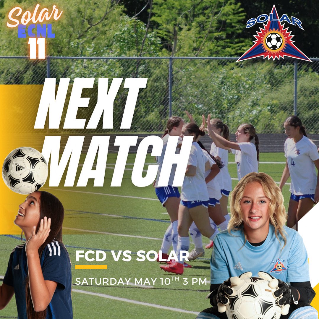 Solar 11G ECNL (@solar11ecnl) on Twitter photo Tomorrow, we’re back on the field! Let’s go <a href="/SolarSoccerClub/">Solar Soccer Club</a> <a href="/ECNLgirls/">ECNL Girls</a> <a href="/TopDrawerSoccer/">TopDrawerSoccer</a> <a href="/PrepSoccer/">Prep Soccer ⚽️</a> <a href="/ImYouthSoccer/">ECNL/GA/Recruiting/College Soccer</a> Tomorrow, we’re back on the field! Let’s go <a href="/SolarSoccerClub/">Solar Soccer Club</a> <a href="/ECNLgirls/">ECNL Girls</a> <a href="/TopDrawerSoccer/">TopDrawerSoccer</a> <a href="/PrepSoccer/">Prep Soccer ⚽️</a> <a href="/ImYouthSoccer/">ECNL/GA/Recruiting/College Soccer</a>