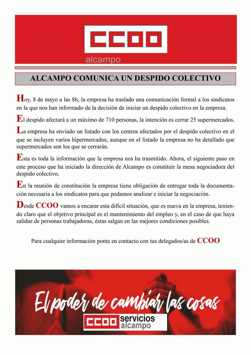 Quiero agradecer a <a href="/angelsanguino/">Ángel Sanguino</a> del <a href="/PSOEAlcobendas/">PSOE Alcobendas/❤</a> y a <a href="/pedrovigil63/">Pedro Vigil</a> de <a href="/Podemos_CMad/">Podemos C.Madrid</a> su llamada y apoyo en caso de movilizaciones también, en relación al ERE con 710 despidos planteados por #Alcampo  contra los trabajadores y que afecta al centro de #Alcobendas  No al ERE!