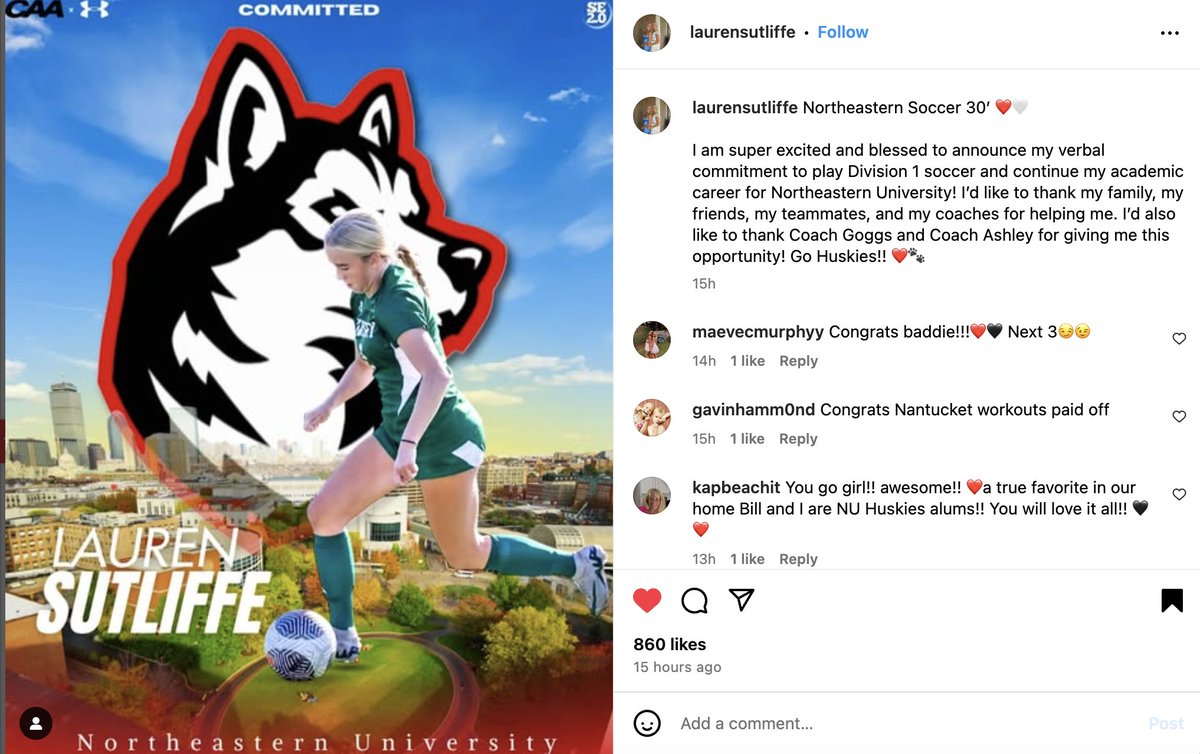 Another #ECNL player has verbally committed to play D1 soccer 👏. Huge Congratulations!!