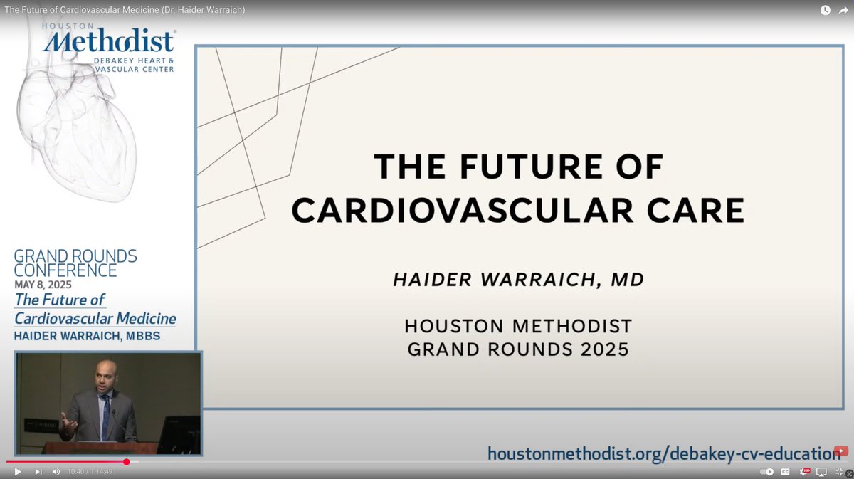 Haider Warraich (@haiderwarraich) on Twitter photo What is the future of clinicians in the age of AI? What does the arc of history teach us about what's next for clinicians?
Honored to be able to speak about the future of cardiovascular care <a href="/MethodistHosp/">Houston Methodist</a>. You can view the entire Grand Rounds 👉 youtube.com/watch?v=uCd5h5… What is the future of clinicians in the age of AI? What does the arc of history teach us about what's next for clinicians?
Honored to be able to speak about the future of cardiovascular care <a href="/MethodistHosp/">Houston Methodist</a>. You can view the entire Grand Rounds 👉 youtube.com/watch?v=uCd5h5…