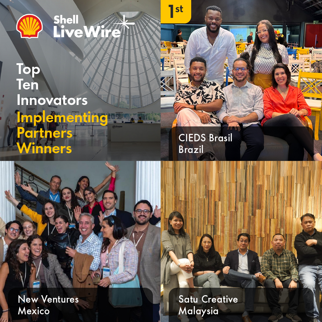 We are delighted to announce the 2025 Shell LiveWire Outstanding Implementing Partners: CIEDS (Brazil), New Ventures (Mexico), and Satu Creative (Malaysia)! 

Learn more about the winners here:go.shell.com/3YwMGaE
