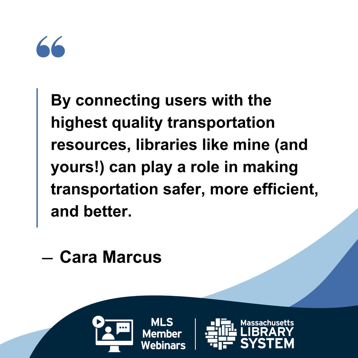 National RTAP Knowledge and Resource Manager Cara Marcus will be presenting a Massachusetts Library System (MLS) webinar on How to Find (Almost) Anything About Transportation. Read the blog post about the webinar at masslibsystem.org/blog/2025/04/2…