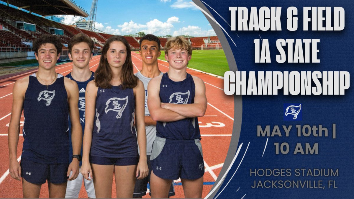 🏴‍☠️ Best of luck to our 5 SES Varsity Track &amp; Field athletes who will be competing at the 1A State Championship tomorrow, 5/10, in Jacksonville! 🥇 #LetsGoPirates #PirateTrack