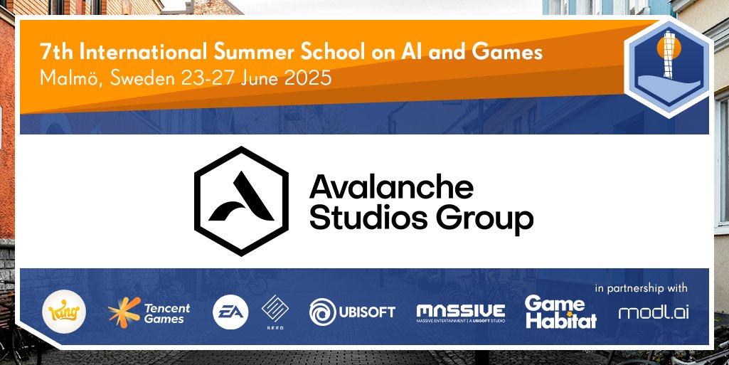 AI and Games School 2025 (@gameaischool) on Twitter photo We are thrilled to announce that <a href="/AvalancheSweden/">Avalanche Studios Group</a> is joining the #GameAISchool2025!
Known for Just Cause & theHunter, they’ll share insights from nearly 20 years of open-world game dev.
Don’t miss it—register by May 31: school.gameaibook.org/#registration We are thrilled to announce that <a href="/AvalancheSweden/">Avalanche Studios Group</a> is joining the #GameAISchool2025!
Known for Just Cause & theHunter, they’ll share insights from nearly 20 years of open-world game dev.
Don’t miss it—register by May 31: school.gameaibook.org/#registration