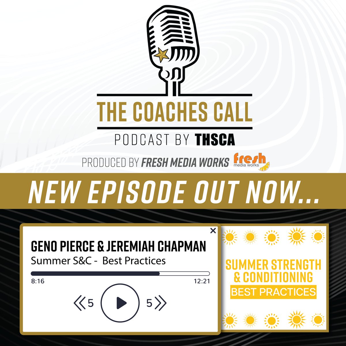 THSCA (@thscacoaches) on Twitter photo 🎙️Check out this episode of the #TheCoachesCall podcast! This episode features insights from Geno Pierce and Jeremiah Chapman on Summer S&C - Best Practices👏 Hosted by Erin Smith!
🎧Listen by clicking here: thsca.com/thecoachescall
<a href="/GenoPierce/">Geno Pierce</a> | <a href="/JChap90/">Jeremiah Chapman</a> | <a href="/PCnowisthetime/">Performance Course</a> 🎙️Check out this episode of the #TheCoachesCall podcast! This episode features insights from Geno Pierce and Jeremiah Chapman on Summer S&C - Best Practices👏 Hosted by Erin Smith!
🎧Listen by clicking here: thsca.com/thecoachescall
<a href="/GenoPierce/">Geno Pierce</a> | <a href="/JChap90/">Jeremiah Chapman</a> | <a href="/PCnowisthetime/">Performance Course</a>