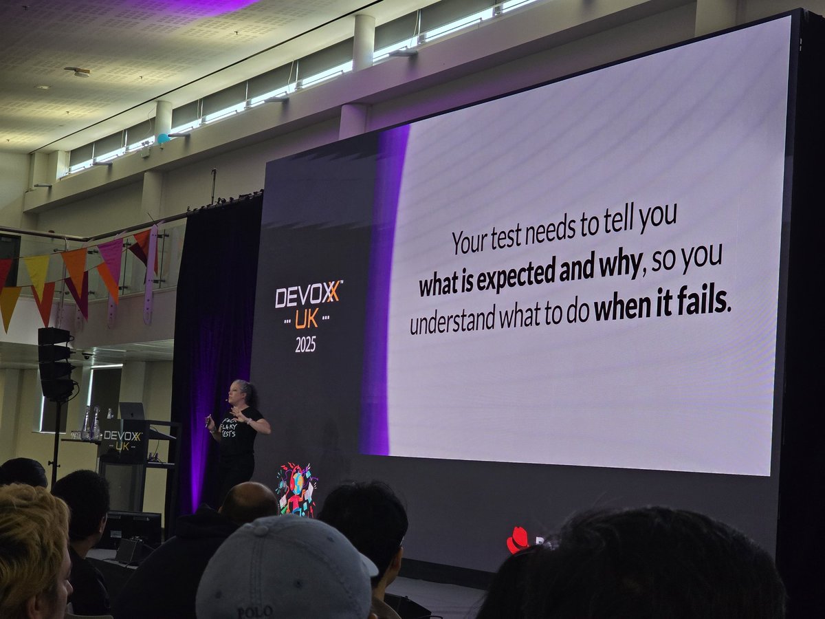 antetmc2's tweet image. Always exciting to hear my speaker friend @trisha_gee at @DevoxxUK who had an awesome talk about tests and how we can use AI to supercharge and improve our tests. There was a lot of useful insights you can apply to any language or testing framework . 🙌🙌👀

My favorite quote:…