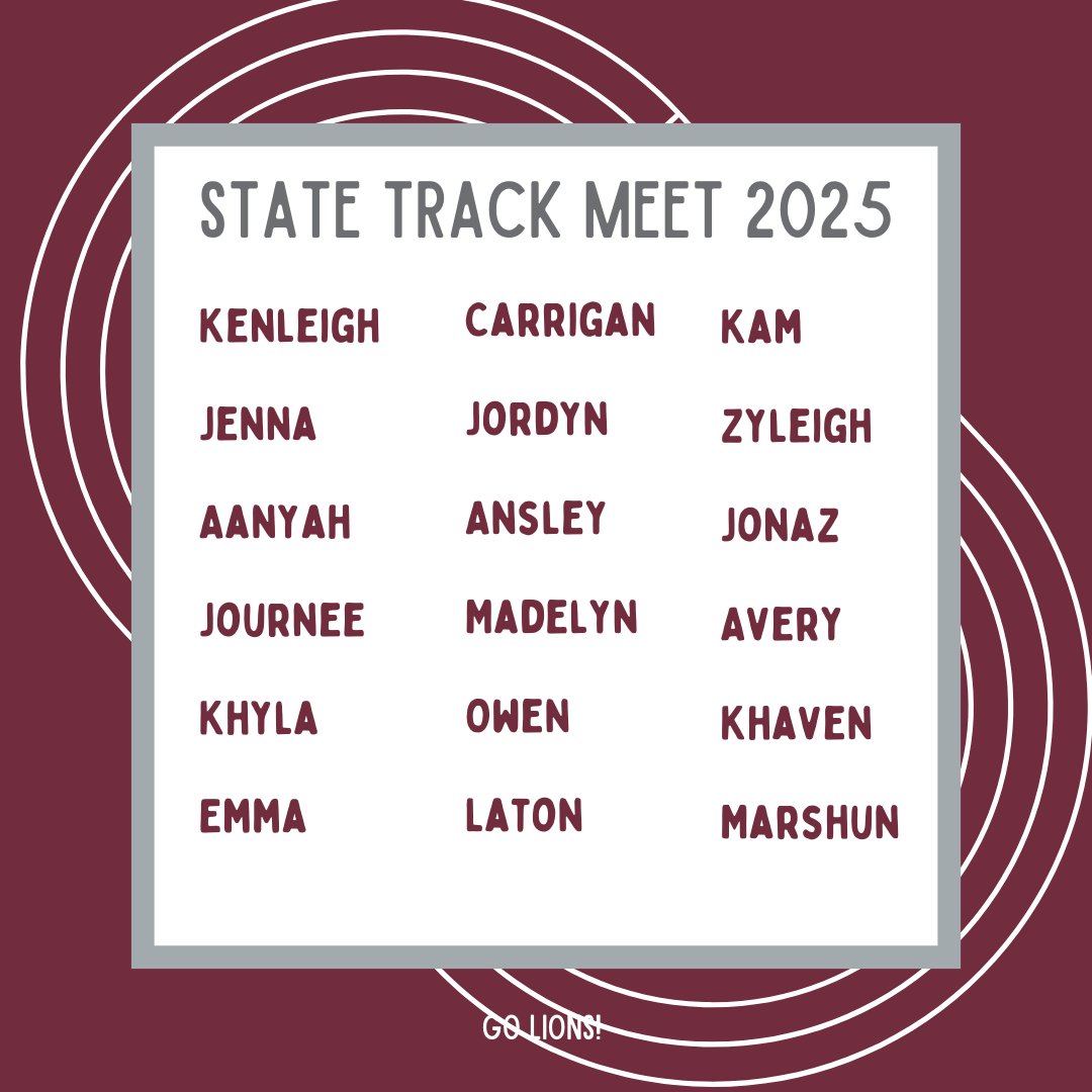 Central Athletics (@lionsportschs) on Twitter photo Good luck to our athletes compete in the STATE Track Meet! Go Lions!!
#lionstrong <a href="/CentralTrack1/">Central Track</a> Good luck to our athletes compete in the STATE Track Meet! Go Lions!!
#lionstrong <a href="/CentralTrack1/">Central Track</a>