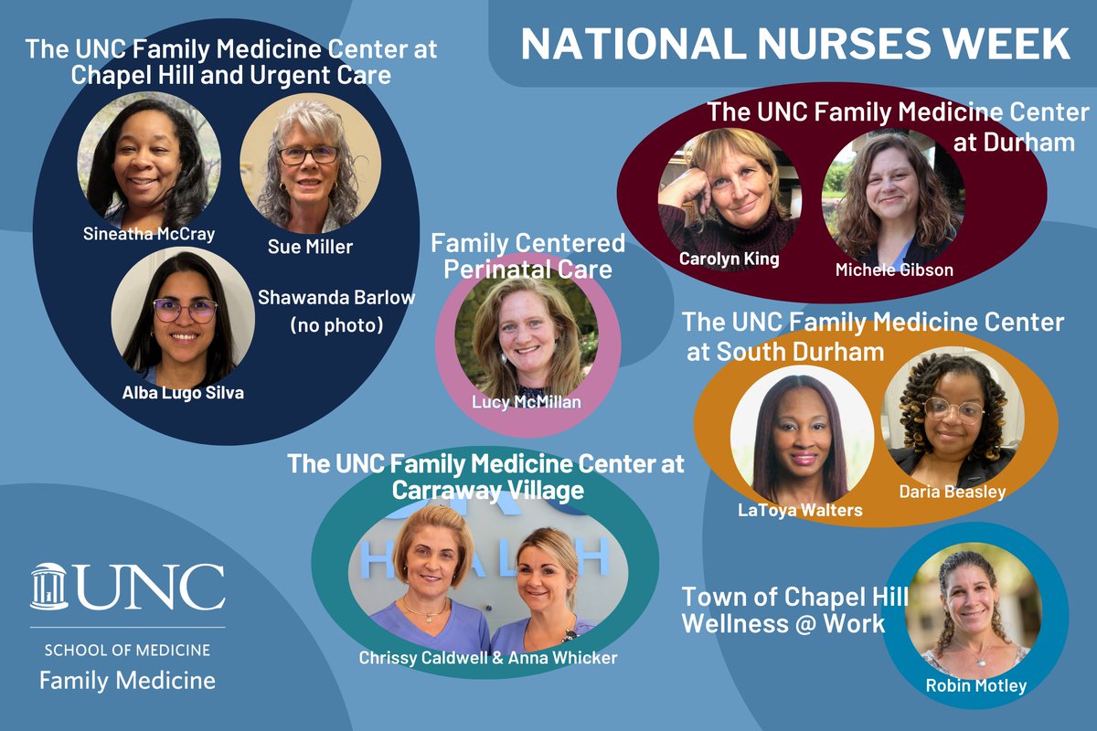 It's #NationalNursesWeek, which runs from National Nurses Day on May 6-May 12 - Florence Nightingale's birthday. Thanks to our crew of All-Star nurses at all of our UNC Family Medicine Center locations and programs, many of whom you know and love! Thank a nurse!