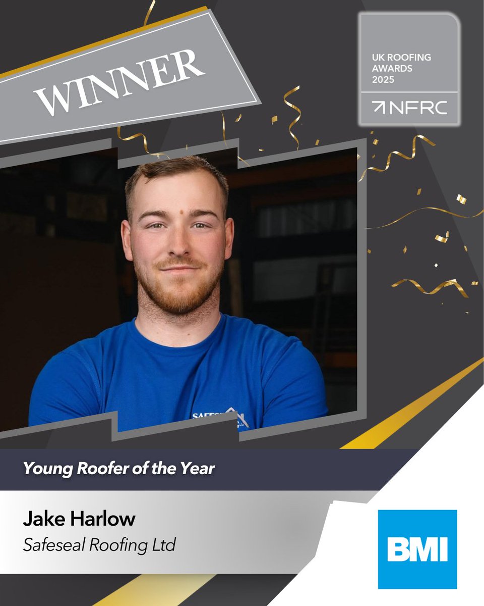 UK Roofing Awards (@ukroofingawards) on Twitter photo ๐ Congratulations to Jake Harlow of Safeseal Roofing Ltdโ๐ช๐๐ก๐ก๐๐ฅ of the Young Roofer of the Year Award, sponsored by <a href="/BMIUKandIreland/">BMI UK & Ireland</a>
#RA2025 ๐ Congratulations to Jake Harlow of Safeseal Roofing Ltdโ๐ช๐๐ก๐ก๐๐ฅ of the Young Roofer of the Year Award, sponsored by <a href="/BMIUKandIreland/">BMI UK & Ireland</a>
#RA2025