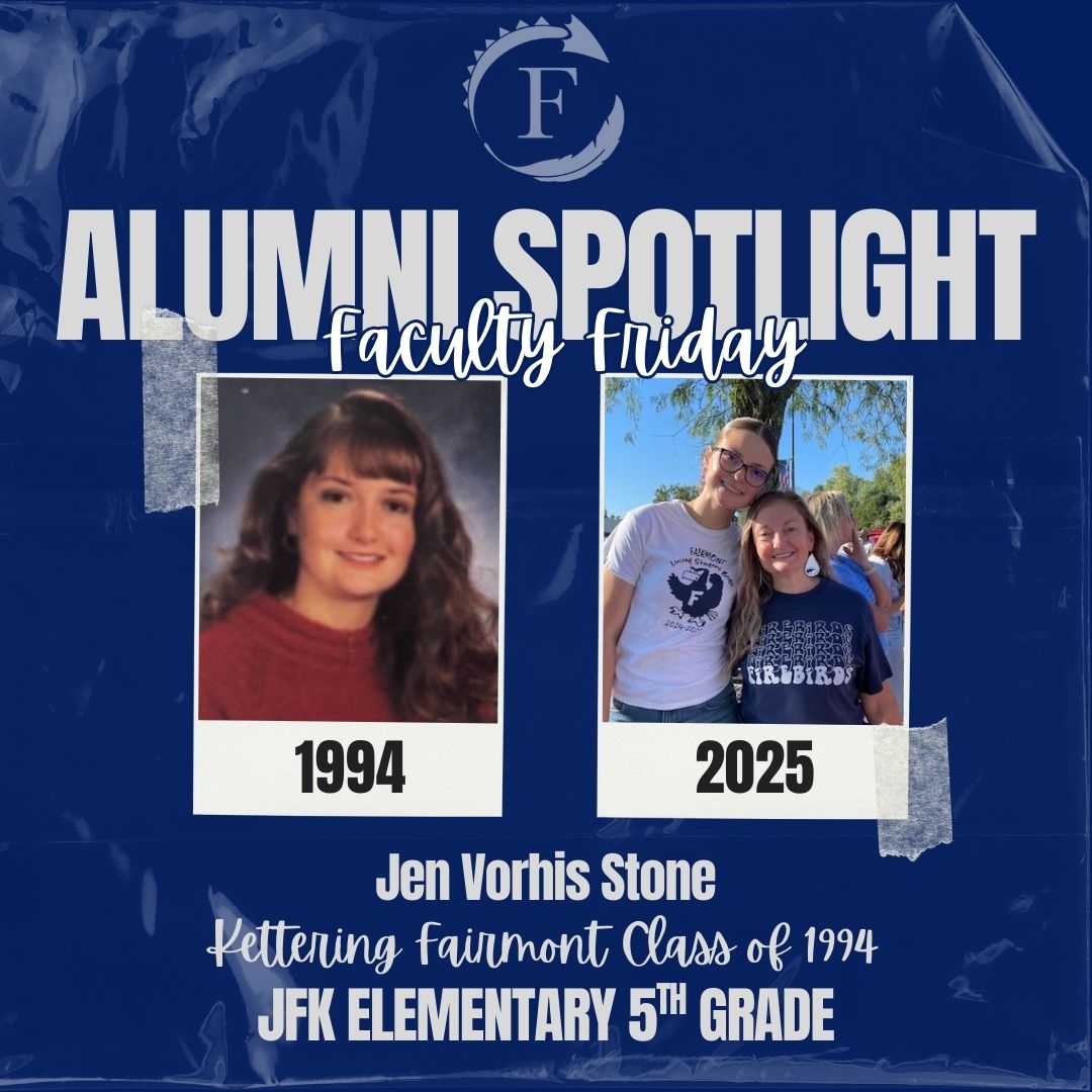 Celebrating Jen Vorhis Stone's 24 years in Kettering! 🎉 A gifted educator, former athlete, and world traveler, she cherishes her time here. #Firebirds #legacy #travel #adventure #excellence #tradition #spotlight #FacultyFriday