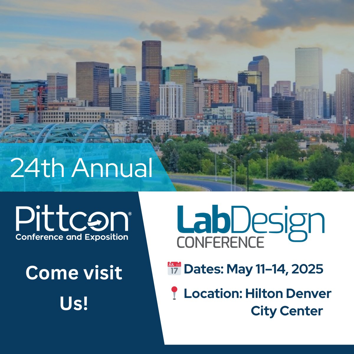 🔬We're thrilled to be part of the 24th Annual Lab Design Conference in Denver this May!
📅 Dates: May 11–14, 2025
📍 Location: Hilton Denver City Center

Learn more: labdesignconference.com

#LabDesign2025 #InnovationInLabs #DenverEvents
