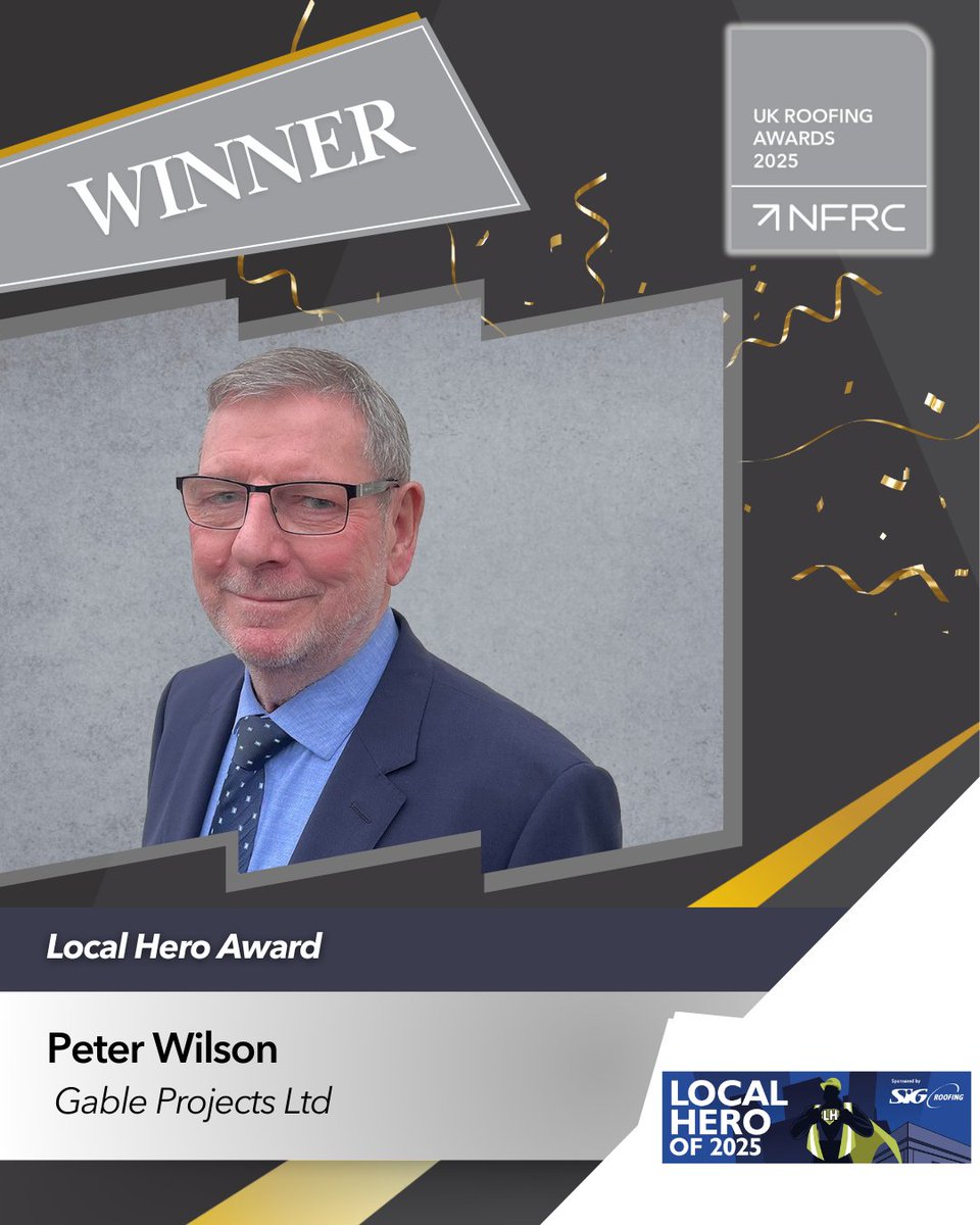 UK Roofing Awards (@ukroofingawards) on Twitter photo ๐ Congratulations to Peter Wilson of Gable Projects Ltdโ๐ช๐๐ก๐ก๐๐ฅ of the <a href="/SIGRoofing/">SIG Roofing</a> Local Hero Award.
#RA2025 ๐ Congratulations to Peter Wilson of Gable Projects Ltdโ๐ช๐๐ก๐ก๐๐ฅ of the <a href="/SIGRoofing/">SIG Roofing</a> Local Hero Award.
#RA2025